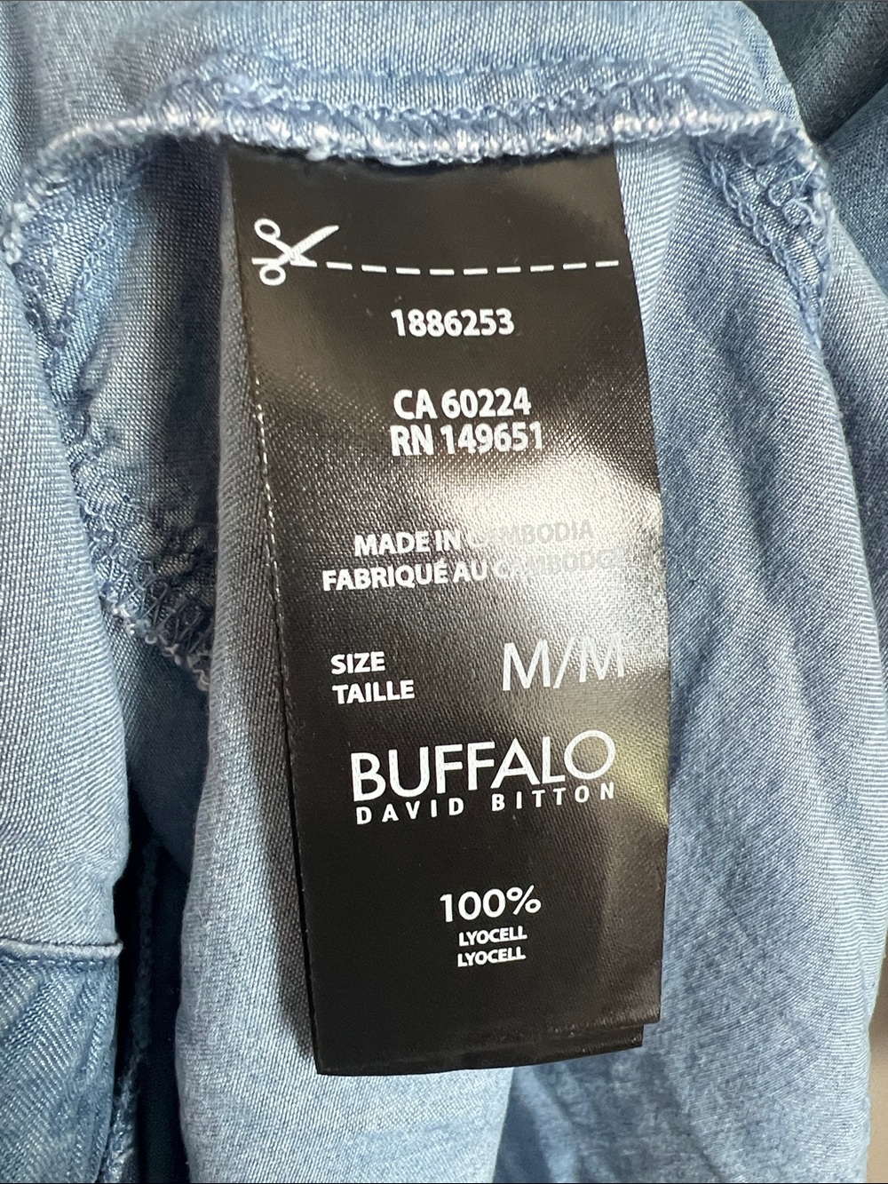 Buffalo David Bitton Chambray Tiered Dress Pockets Sz M Cottagecore Boho Prairie - Picture 13 of 13
